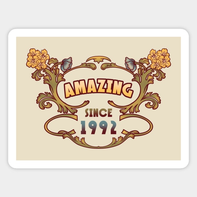 AMAZING SINCE 1992 art nouveau vintage retro 90s Magnet by leepianti